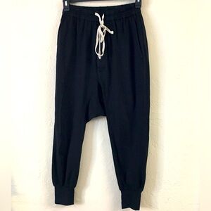 Joggers 100% Cotton Large Black Relaxed Fit Streetwear